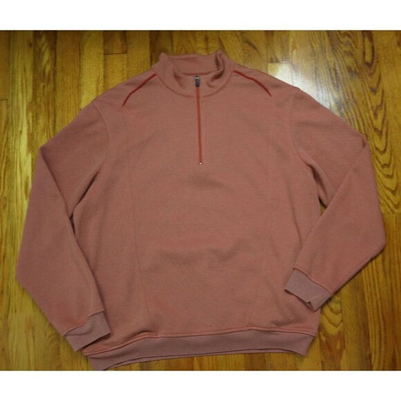 PRO TOUR - MEN'S ORANGE WOVEN 1/4 ZIP PULLOVER JACKET - GOLF - SIZE M - Picture 2 of 5